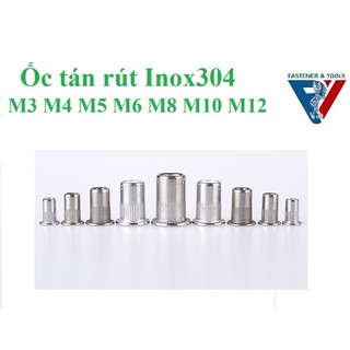 10 cái Ốc tán rút, ecu rút M3-M12 inox304