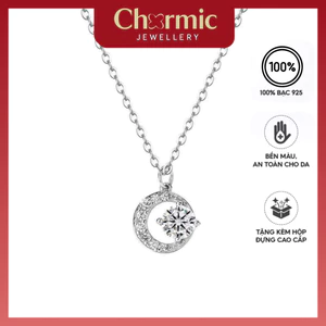 Dây Chuyền Bạc Chormic Mặt Trăng Đính Đá Trang Sức Đính Đá Làm Bằng Bạc 925 Vòng Cổ Nữ Sang Trọng