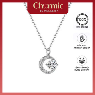 Dây Chuyền Bạc Chormic Mặt Trăng Đính Đá Trang Sức Đính Đá Làm Bằng Bạc 925 Vòng Cổ Nữ Sang Trọng