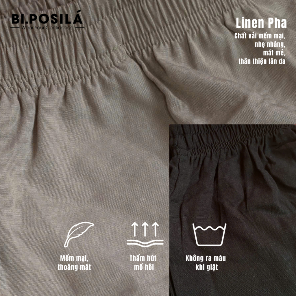 QUẦN SHORT NỮ VẢI LINEN PHA BI.POSILÁ MỀM MỊN NHẸ NHÀNG VÀ MÁT MẺ THẤM HÚT MỒ HÔI TỐT FORM ĐẸP MẶC THOẢI MÁI