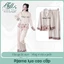 Bộ Đồ Mặc Nhà Pijama Quần Dài Áo Dài Lụa Cát In Họa Tiết Xinh Đủ Size 40kg-68kg