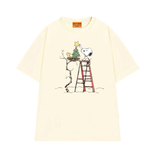 Áo Thun NGỐ TEE Snoopy và Woodstock Làm Cây Thông Noel Vải Cotton 75% Mềm Mịn Form Rộng