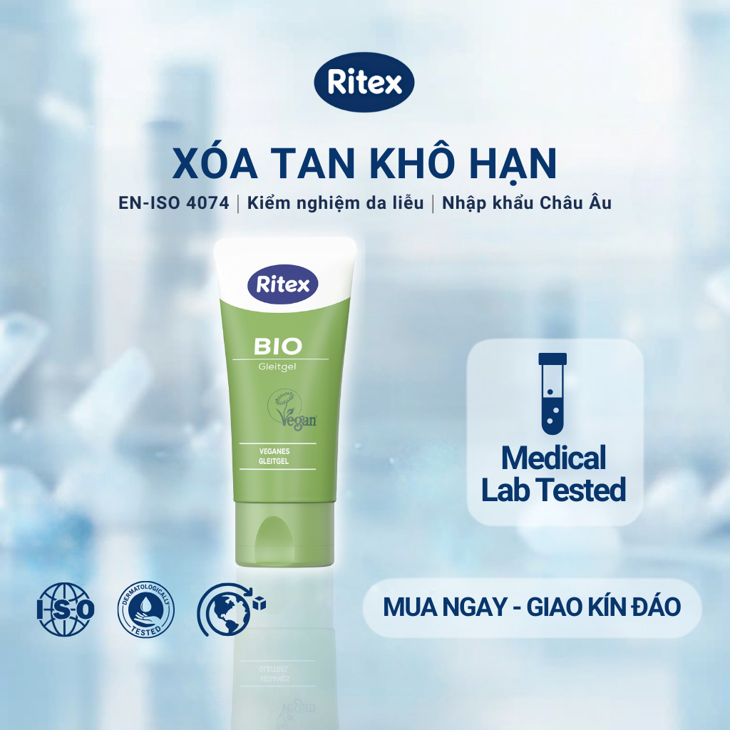 Gel Bôi Trơn Ritex BIO Gốc Thực Vật – Thuần Chay, Không Mùi, Dịu Nhẹ, An  Toàn, Tuýp 50ml Đức