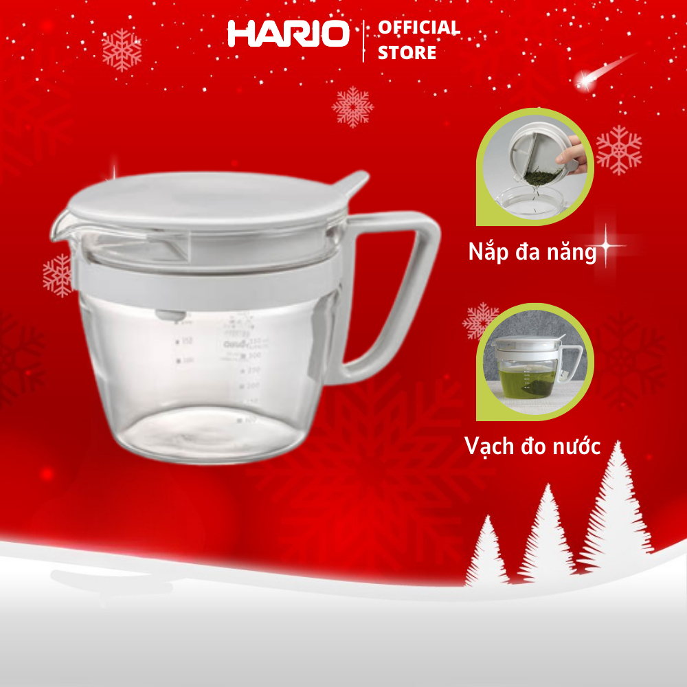 Bình trà thủy tinh chịu nhiệt nắp lưới lọc đa năng Hario Easy Tea Pot ...