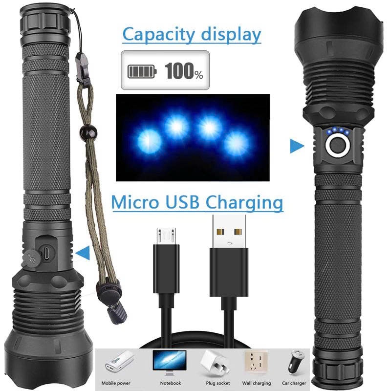 Đèn Pin Siêu Sáng Cầm Tay XHP 70 PIN CHẤT - chống thấm nước sản xuất theo tiêu chuẩn quân đội Mỹ Bảo hành 12 tháng
