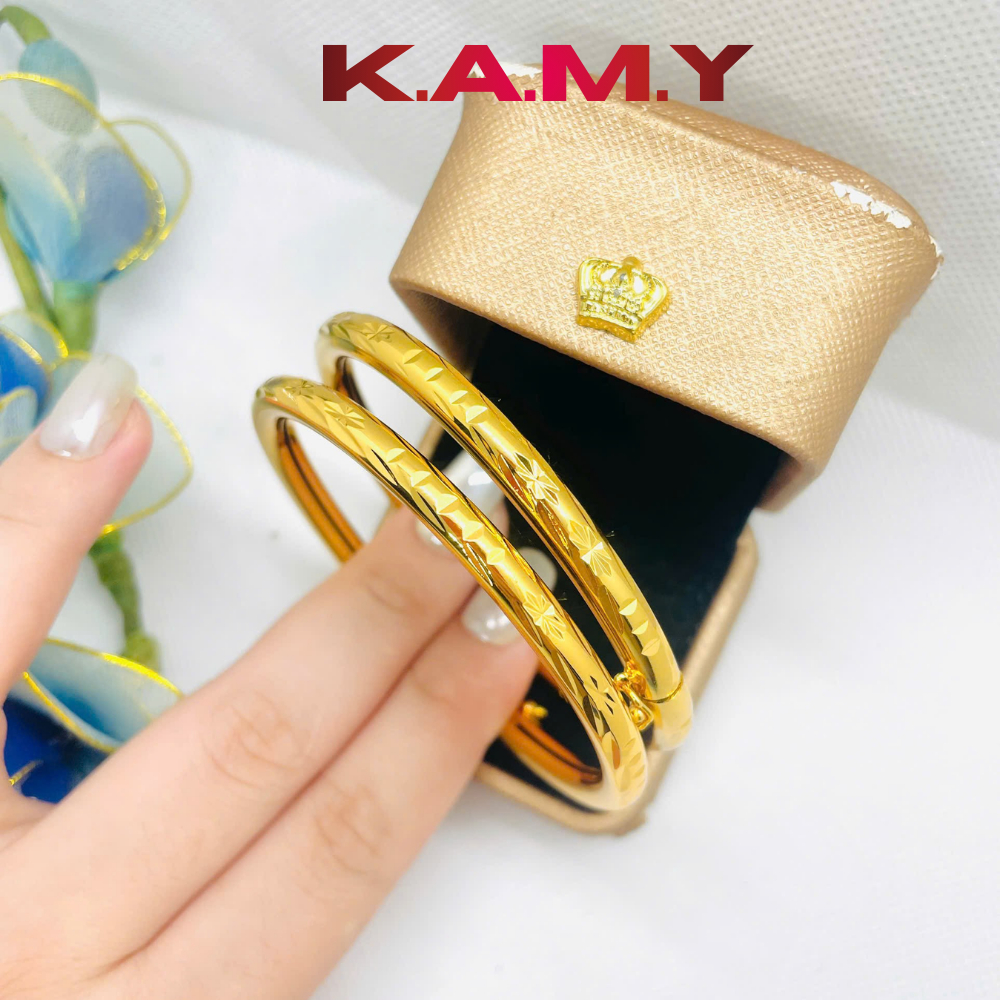 Cặp Vòng tay  Chạm Khắc Nổi Cao Cấp K.A.M.Y | Vòng Đôi Nữ Sang Trọng, Không Đen Không Gỉ
