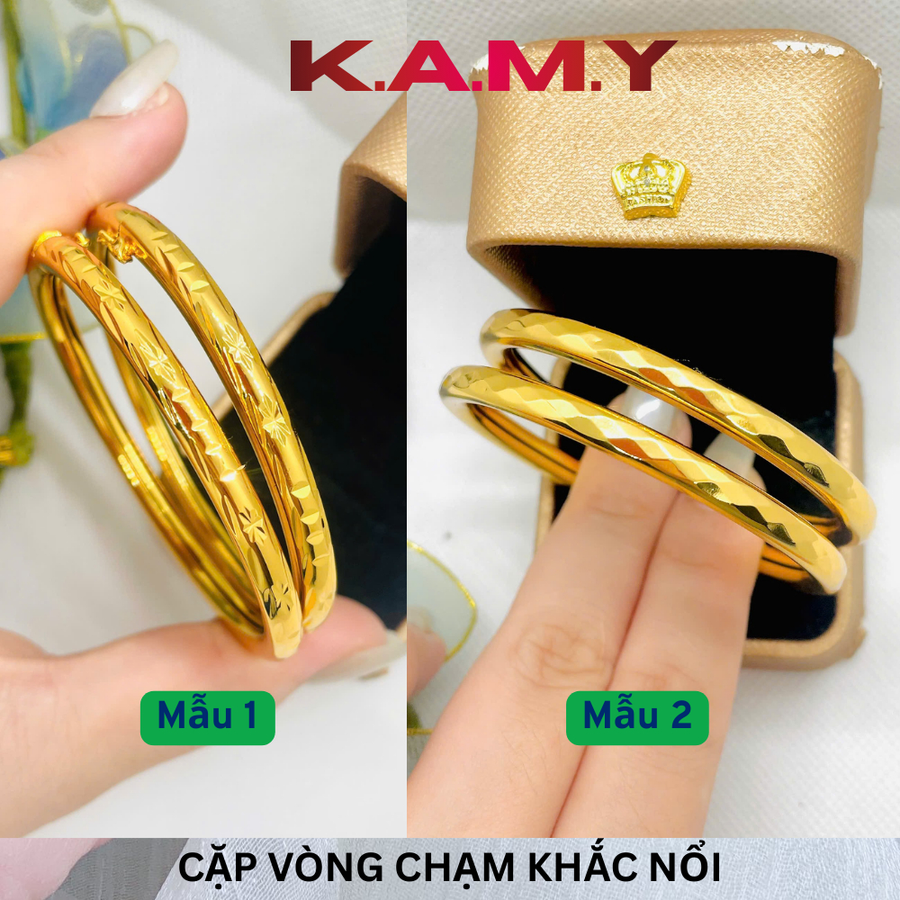 Cặp Vòng tay  Chạm Khắc Nổi Cao Cấp K.A.M.Y | Vòng Đôi Nữ Sang Trọng, Không Đen Không Gỉ