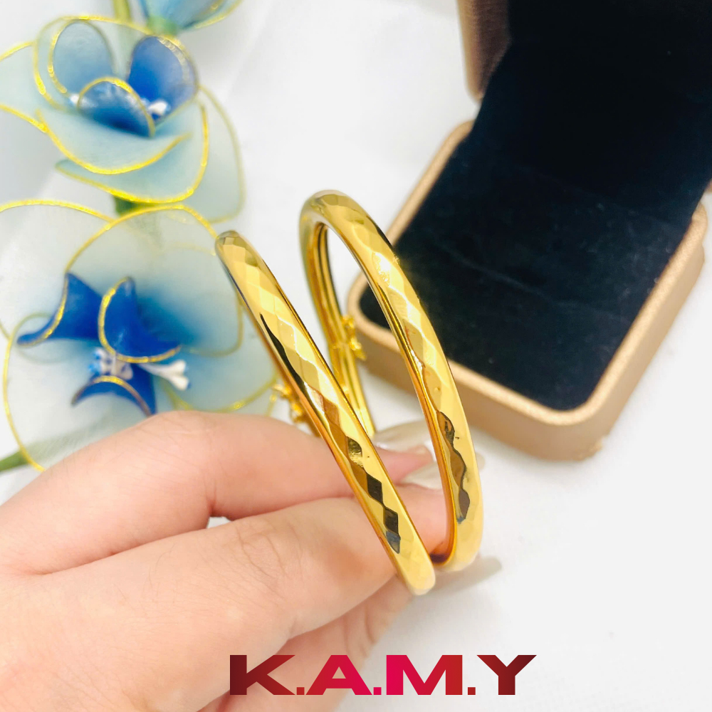 Cặp Vòng tay  Chạm Khắc Nổi Cao Cấp K.A.M.Y | Vòng Đôi Nữ Sang Trọng, Không Đen Không Gỉ