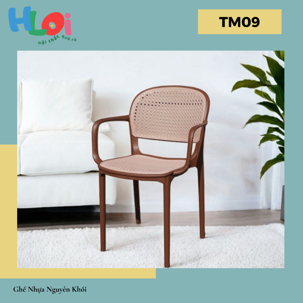 GHẾ NHỰA ĐÚC GIẢ MÂY CAO CẤP TM09 (CÓ TAY) – QUÁN ĂN, GIA ĐÌNH | Shopee ...
