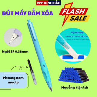 ( Mẫu Mới ) Bút Máy Bấm Xóa F39 0.38mm – Ngòi Thép Mảnh, Viết Đẹp Nét Ô Ly.