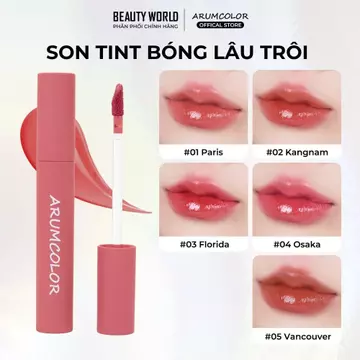 Son Tint Bóng Arumcolor Water Long Lasting Tint Dưỡng Ẩm Mềm Môi 4g