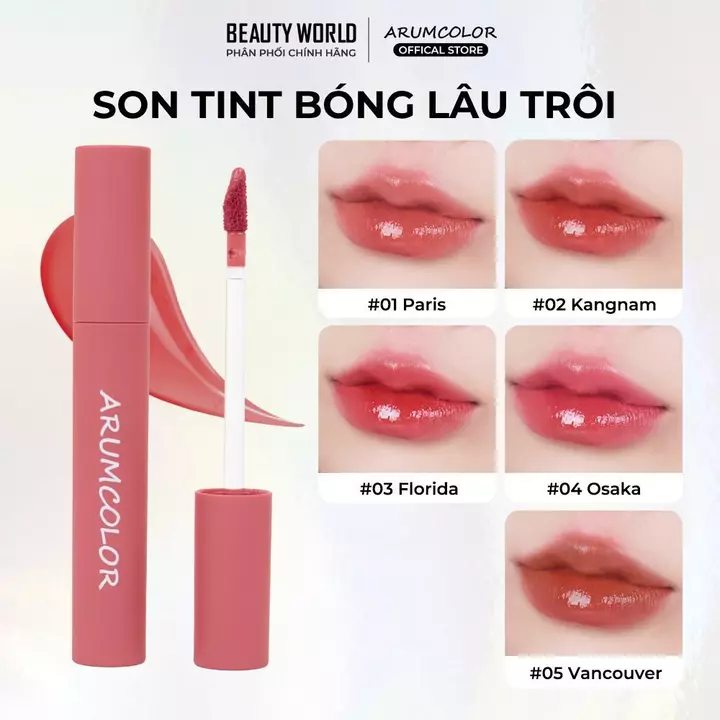 Son Tint Bóng Arumcolor Water Long Lasting Tint Dưỡng Ẩm Mềm Môi 4g