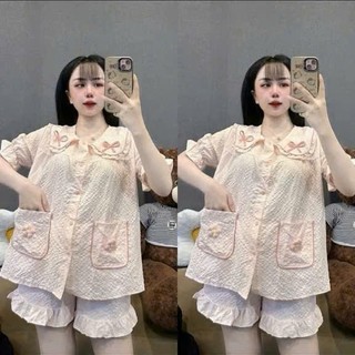 Bộ đũi đùi cỏ bèo nơ hoa túi