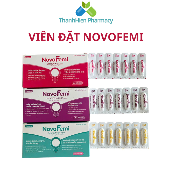 Viên đặt NOVOFEMI HỒNG-TÍM XANH - Giảm ngứa, khử mùi, phục hồi và cấp ...