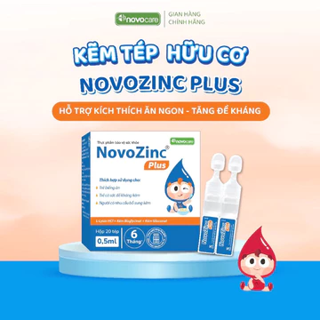Kẽm tép Novocare Novozinc Plus bổ sung Kẽm & Lysin cho bé biếng ăn, hỗ trợ tăng đề kháng, thơm ngon