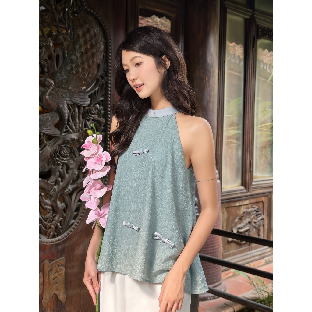 Áo Yếm Phối Nơ An Nhiên Miều Est.2013 Cách Điệu Màu Sắc Trang Nhã