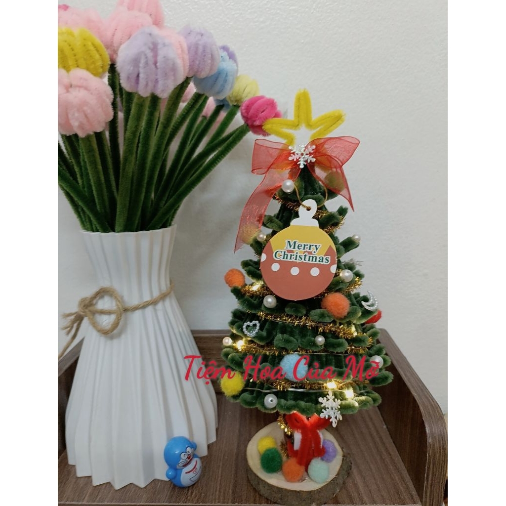 Cây thông Noel Kẽm Nhung Quà Tặng Xinh Xắn
