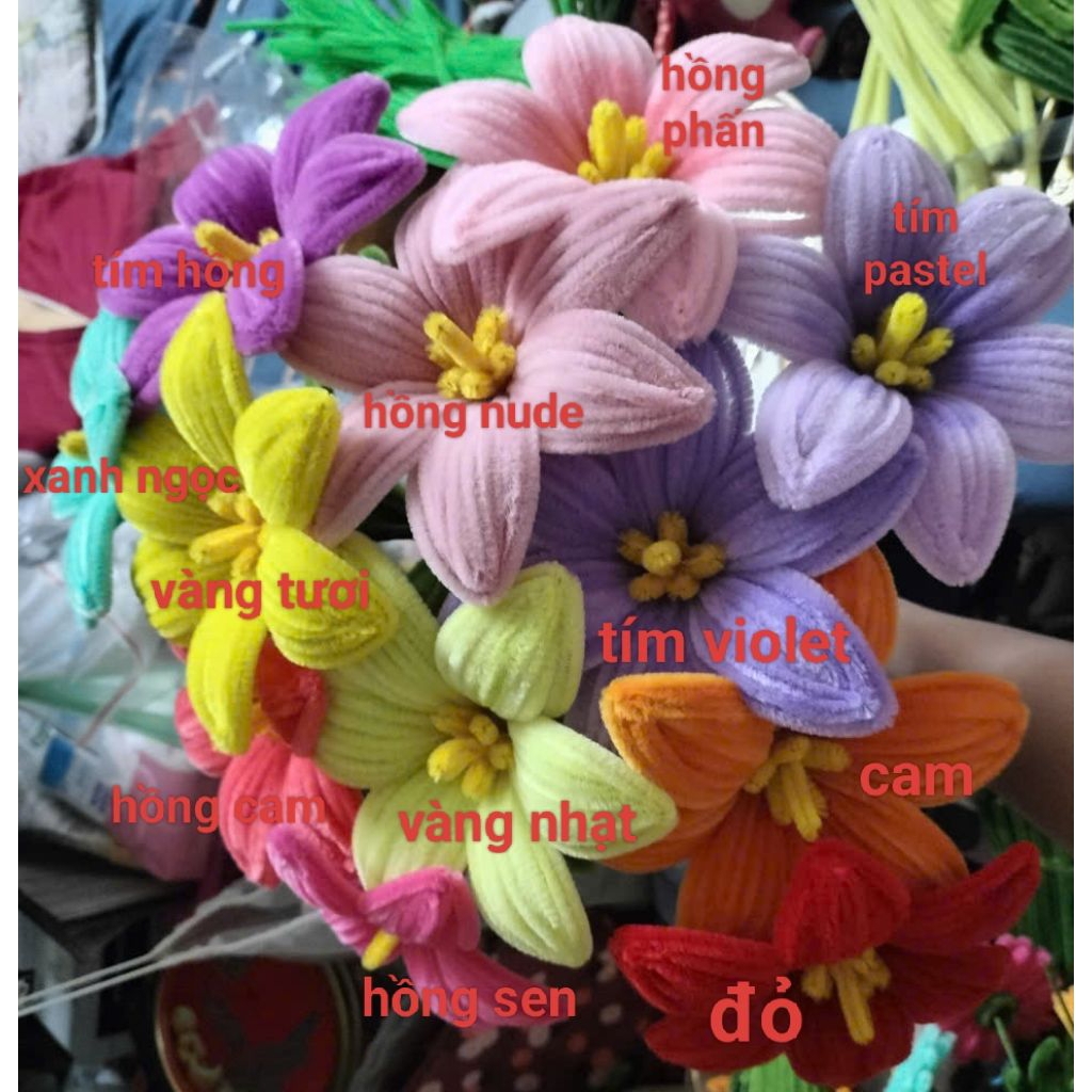 Cành Hoa Ly Kẽm Nhung Siêu Đẹp Decor, Quà Tặng