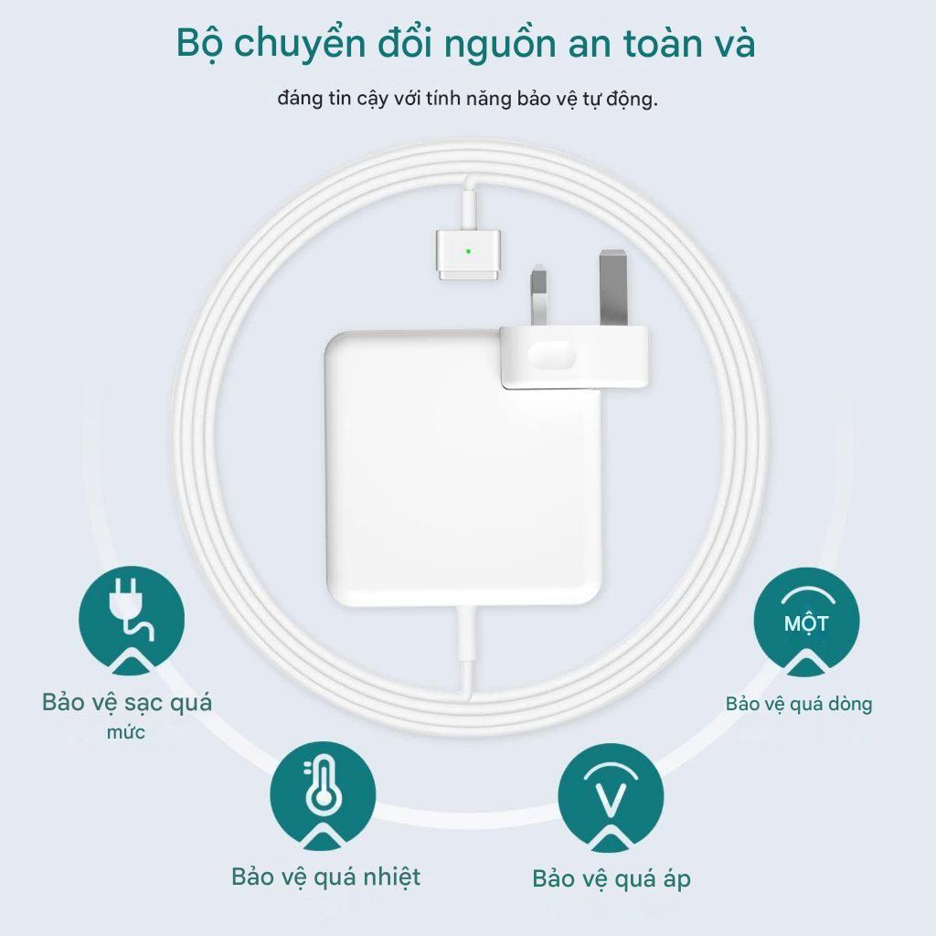 Bộ sạc dành cho Macbook dòng Air, Pro công suất 30W 45W 60W 85W 96W 61W 87W bộ chuyển đổi nguồn