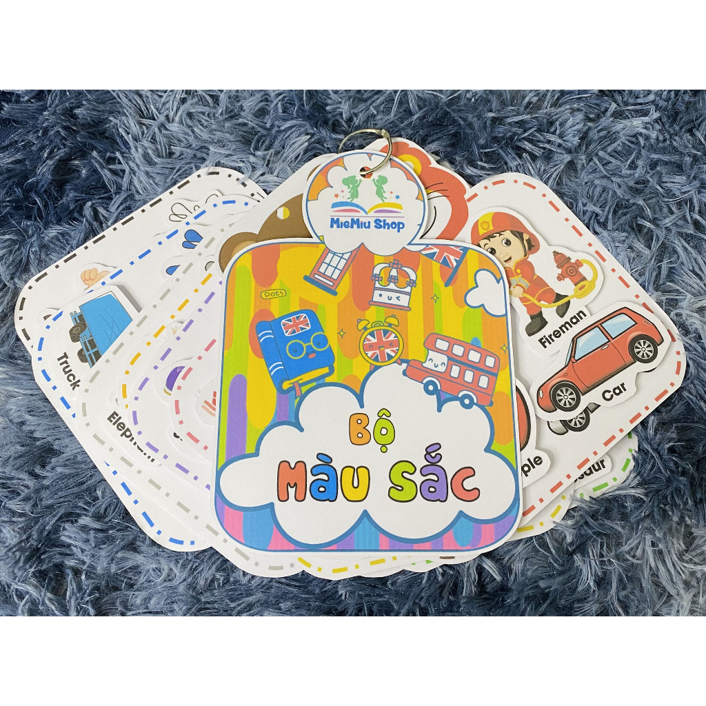 Bộ Học Liệu Màu Sắc Bóc Dán - Đồ Chơi Montessori Giúp Bé Phát Triển Tư Duy và Học Từ Vựng Tiếng Anh