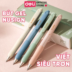 Bút Gel Cao Cấp Deli Bút Bi Nước Ngòi 0.5mm Mực Xanh Đen Nhiều Màu Không Lem Viết Trơn