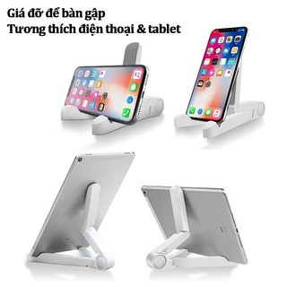Giá đỡ gập kéo dài đa năng cho điện thoại và máy tính bảng, dùng chung bàn làm việc, tương thích nhiều thiết bị