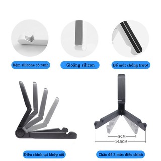 Giá đỡ gập kéo dài đa năng cho điện thoại và máy tính bảng, dùng chung bàn làm việc, tương thích nhiều thiết bị
