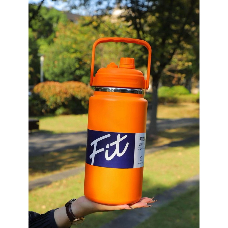 Bình Giữ Nhiệt Dung tích Lớn FIT 2500ml/2000ml/1500ml - Miệng Rộng, Ống Hút, Đầu Rót, Tay Cầm Tiện Lợi