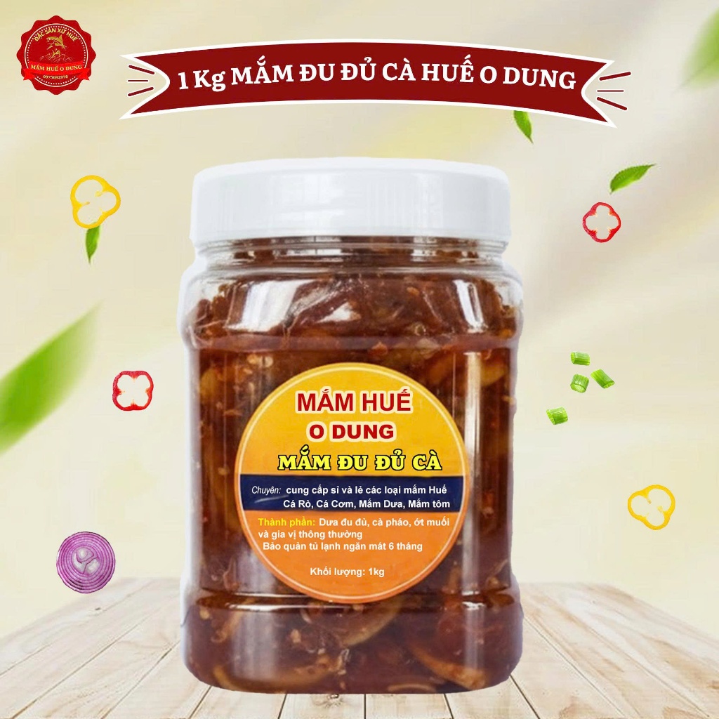 [Hũ 1Kg] Mắm Dưa Đu Đủ Cà Pháo Thập Cẩm Gia Vị Vừa Ăn Chuẩn Vị Mắm Huế O Dung
