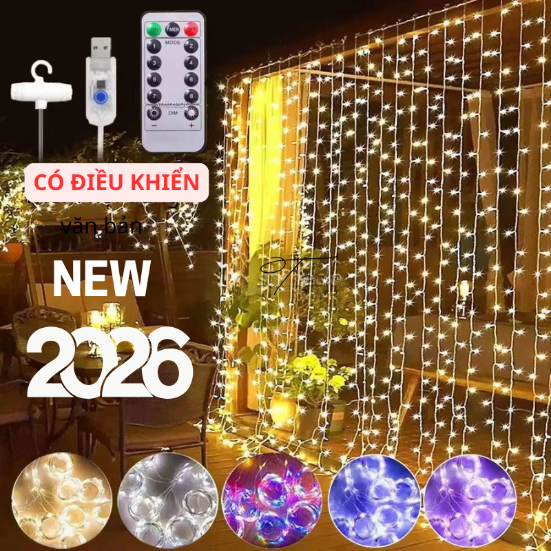 Đèn rèm LED 3*3M Điều khiển từ xa đa năng chống nước USB Fairy Light ...