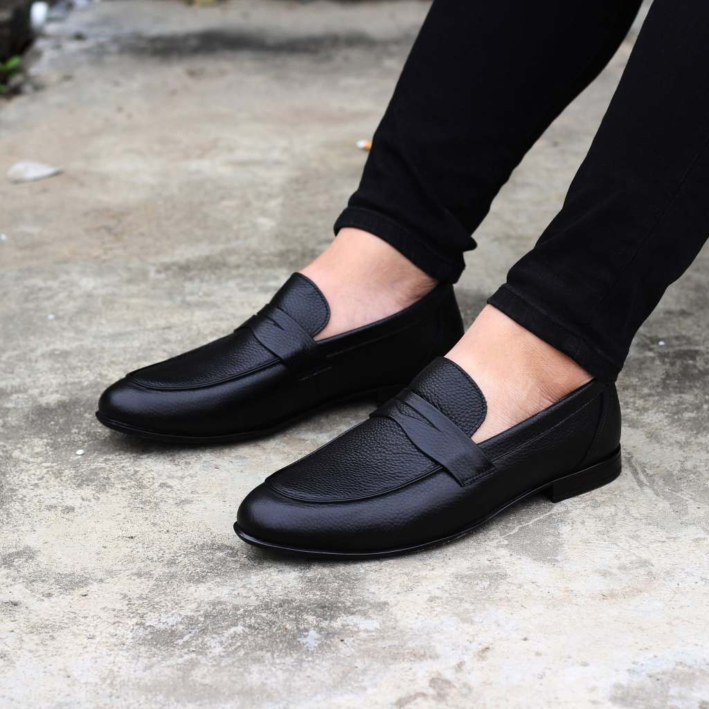 Sen 200. Giày lười công sở da bò cao cấp. Đế thấp 2cm