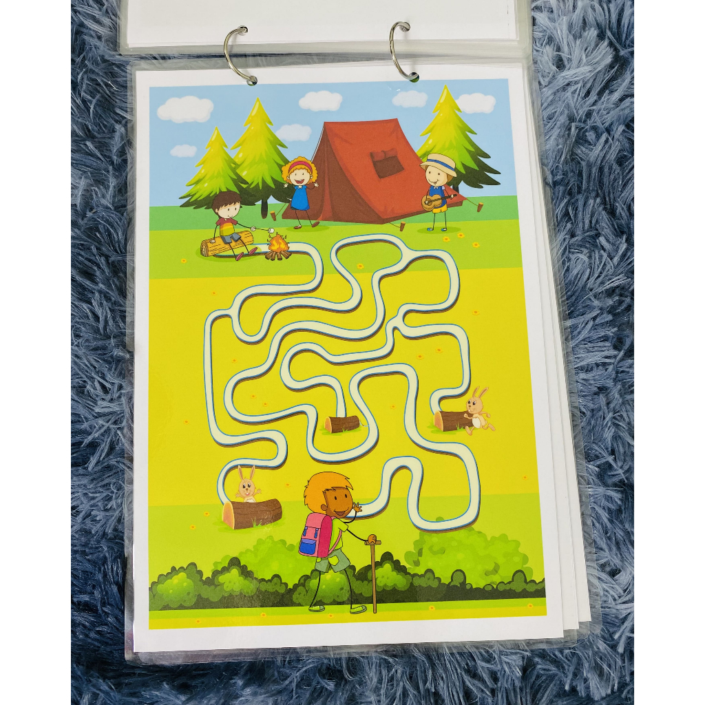 Bộ Mê Cung Tập Nối - Học Liệu Montessori Giúp Bé Từ 2-6 Tuổi Tập Nối, Tập Vẽ - Phát Triển Tư Duy