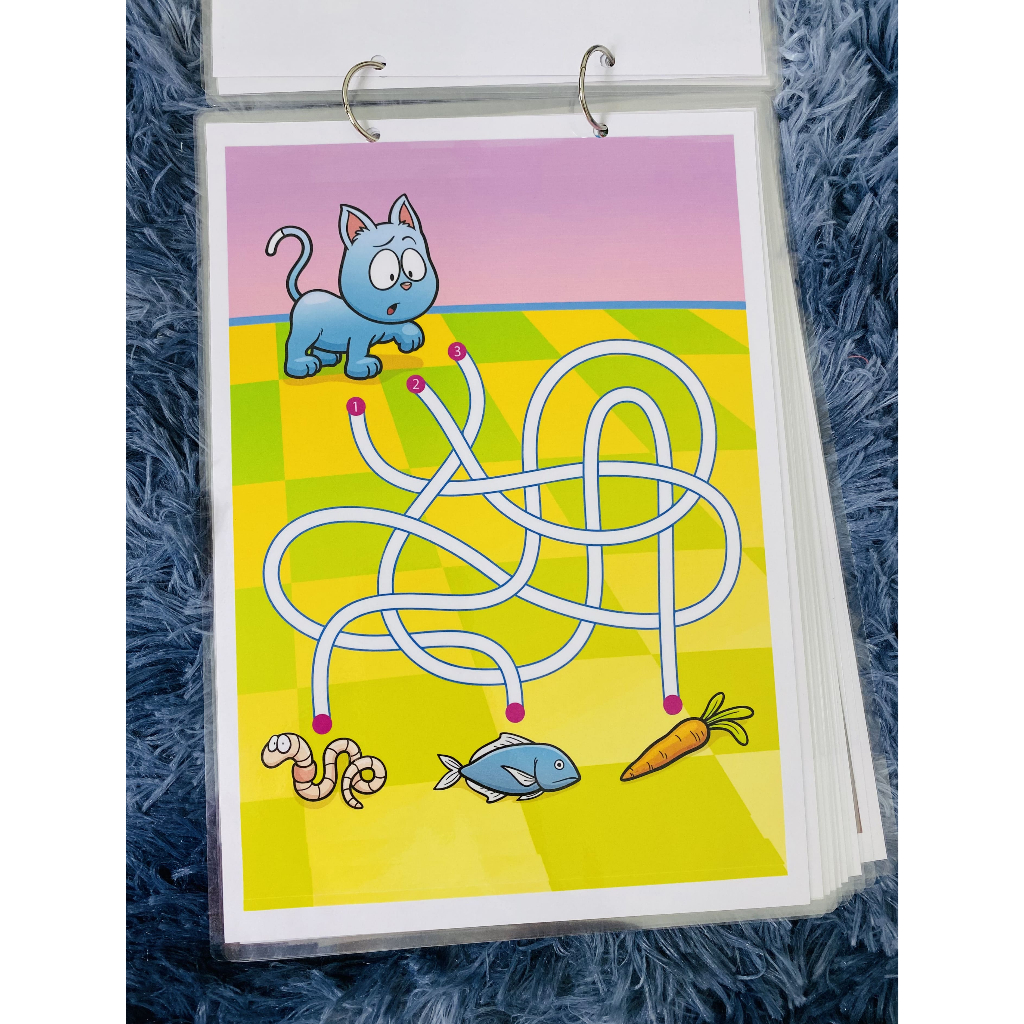Bộ Mê Cung Tập Nối - Học Liệu Montessori Giúp Bé Từ 2-6 Tuổi Tập Nối, Tập Vẽ - Phát Triển Tư Duy