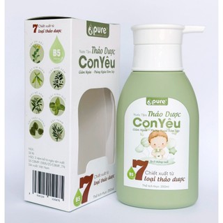 Nước tắm thảo dược Con Yêu 250ml-Giảm ngứa, ngừa rôm sảy cho bé
