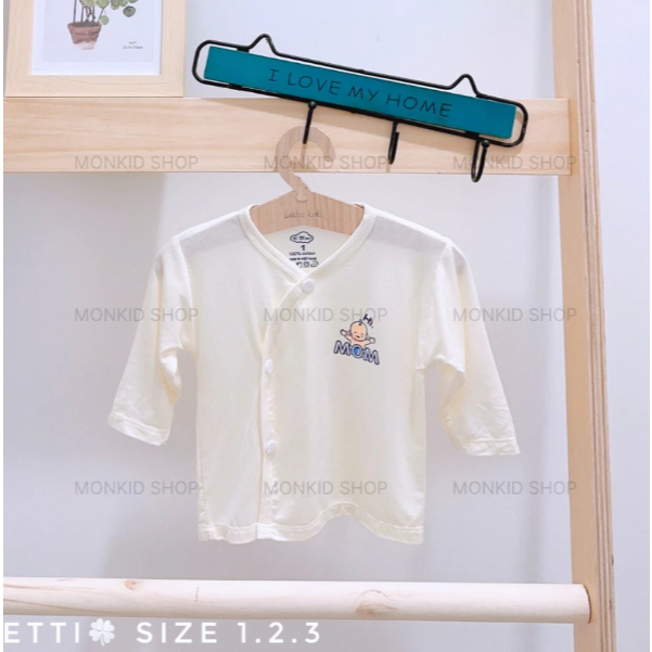 [Peinn] [Áo dài kem] Combo 3/5 Áo dài màu kem trơn, chất thun lạnh petit mịn, mát cho bé sơ sinh 0-9 tháng