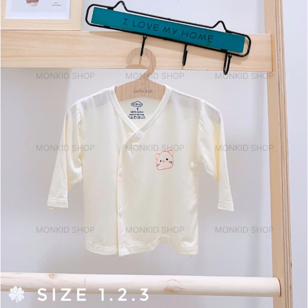 [Peinn] [Áo dài kem] Combo 3/5 Áo dài màu kem trơn, chất thun lạnh petit mịn, mát cho bé sơ sinh 0-9 tháng