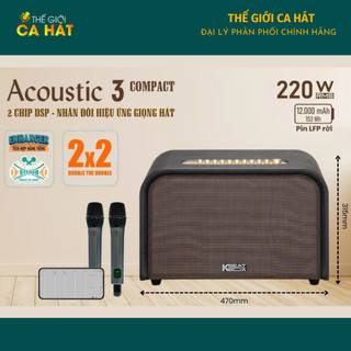 [Tặng dây Optical kết nối TV] ACOUSTIC 3 COMPACT - Dàn âm thanh Karaoke di động ACNOS Soncamedia