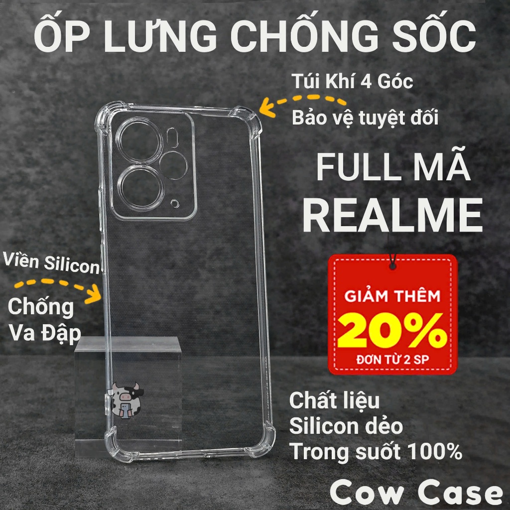 Ốp lưng dẻo trong Realme Note 70, Neo 7/C75/71/C65S/C61/C55/C53/C51/C35/C30S/C25/C21Y/C20/C17/C15/C12/C11/C2/C1 - 𝗗𝗘𝗢𝗧