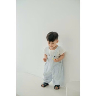 SET QUẦN YẾM SỌC XANH + ÁO TRẮNG CỘC TAY BÉ TRAI
