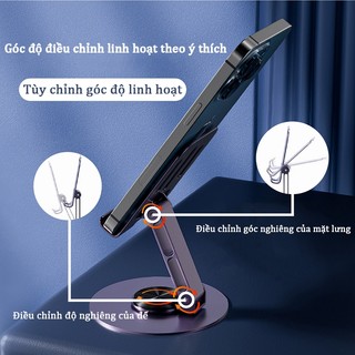Giá đỡ điện thoại máy tính bảng hợp kim nhôm xoay 360° tiện xem phim chơi game livestream bền chắc
