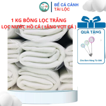 Vật liệu lọc 1kg 3kg bông lọc trắng lọc nước hồ cá ( Mua 1 tặng 1 vợt cá )