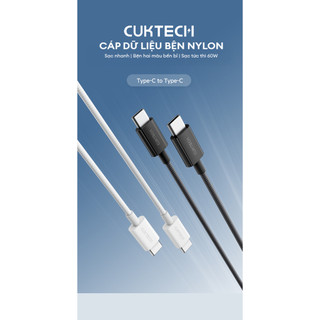 Cáp Sạc Nhanh CUKTECH CTC315P C-C | Công Suất Sạc Max 60W | Truyền Dữ Liệu 480 Mbps | Bảo Hành 18 Tháng