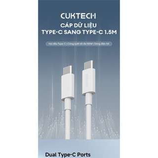 Cáp Sạc Nhanh CUKTECH CTC515N C-C | Công Suất Sạc Max 100W | Truyền Tải Dữ Liệu 480Mbps | Bảo Hành 18 Tháng