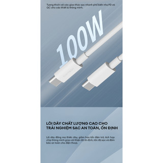 Cáp Sạc Nhanh CUKTECH CTC515N C-C | Công Suất Sạc Max 100W | Truyền Tải Dữ Liệu 480Mbps | Bảo Hành 18 Tháng