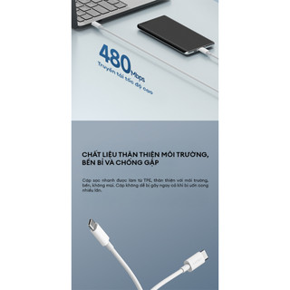 Cáp Sạc Nhanh CUKTECH CTC515N C-C | Công Suất Sạc Max 100W | Truyền Tải Dữ Liệu 480Mbps | Bảo Hành 18 Tháng