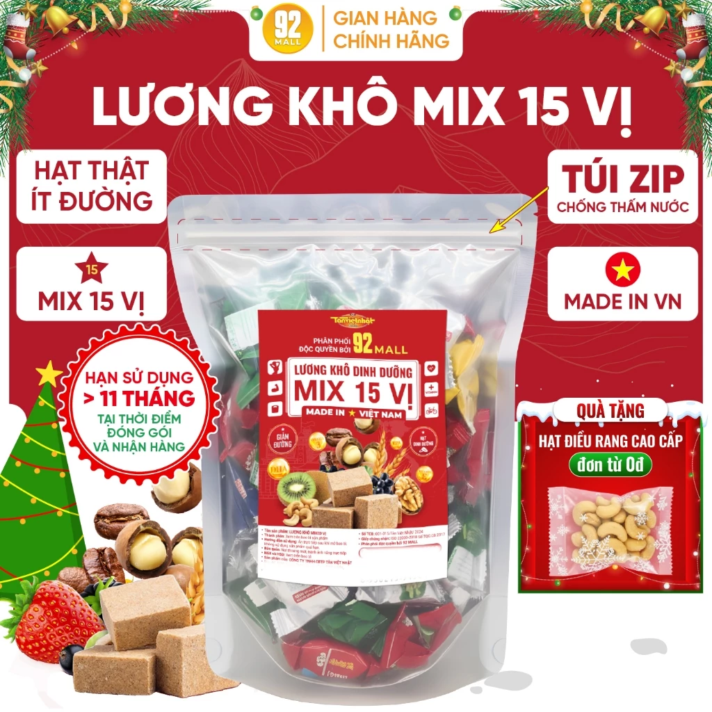 [GIÁ SỈ] 5Kg Lương Khô Mix 15 Vị Hạt Dinh Dưỡng Và Trái Cây Dùng Để Ăn Vặt Ăn Sáng Thay Bữa