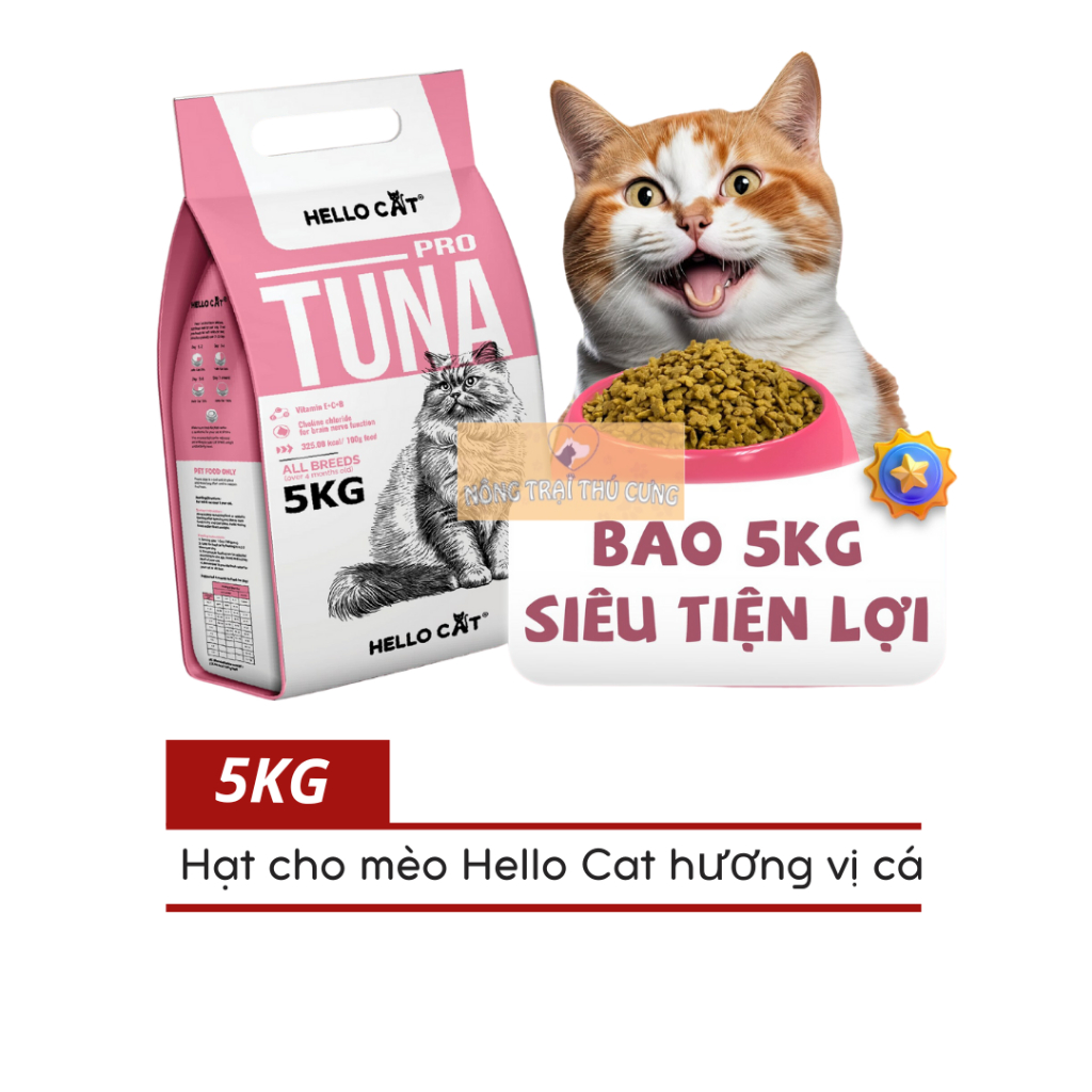 Hạt Cho Mèo Mọi Lứa Tuổi Hello Cat 5kg | Shopee Việt Nam