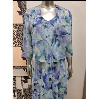 Đầm và áo khoác chiffon hoa R&M RICHARDS
