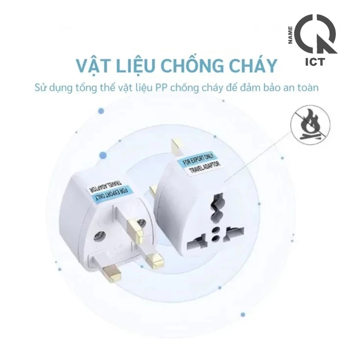 【Bảo hành 3 năm miễn phí】 Ổ Chuyển Đổi Phích Cắm Từ 3 Chân Sang 2-nhỏ gọn tiện lợi khi đi du lịch 10A | 2500W