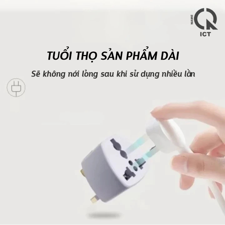 【Bảo hành 3 năm miễn phí】 Ổ Chuyển Đổi Phích Cắm Từ 3 Chân Sang 2-nhỏ gọn tiện lợi khi đi du lịch 10A | 2500W